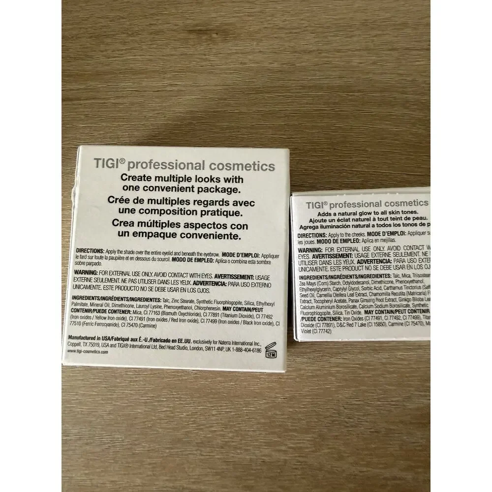 TIGI Cosmetics Glow Blush + High Density Quad Eyeshadow Set Unused New